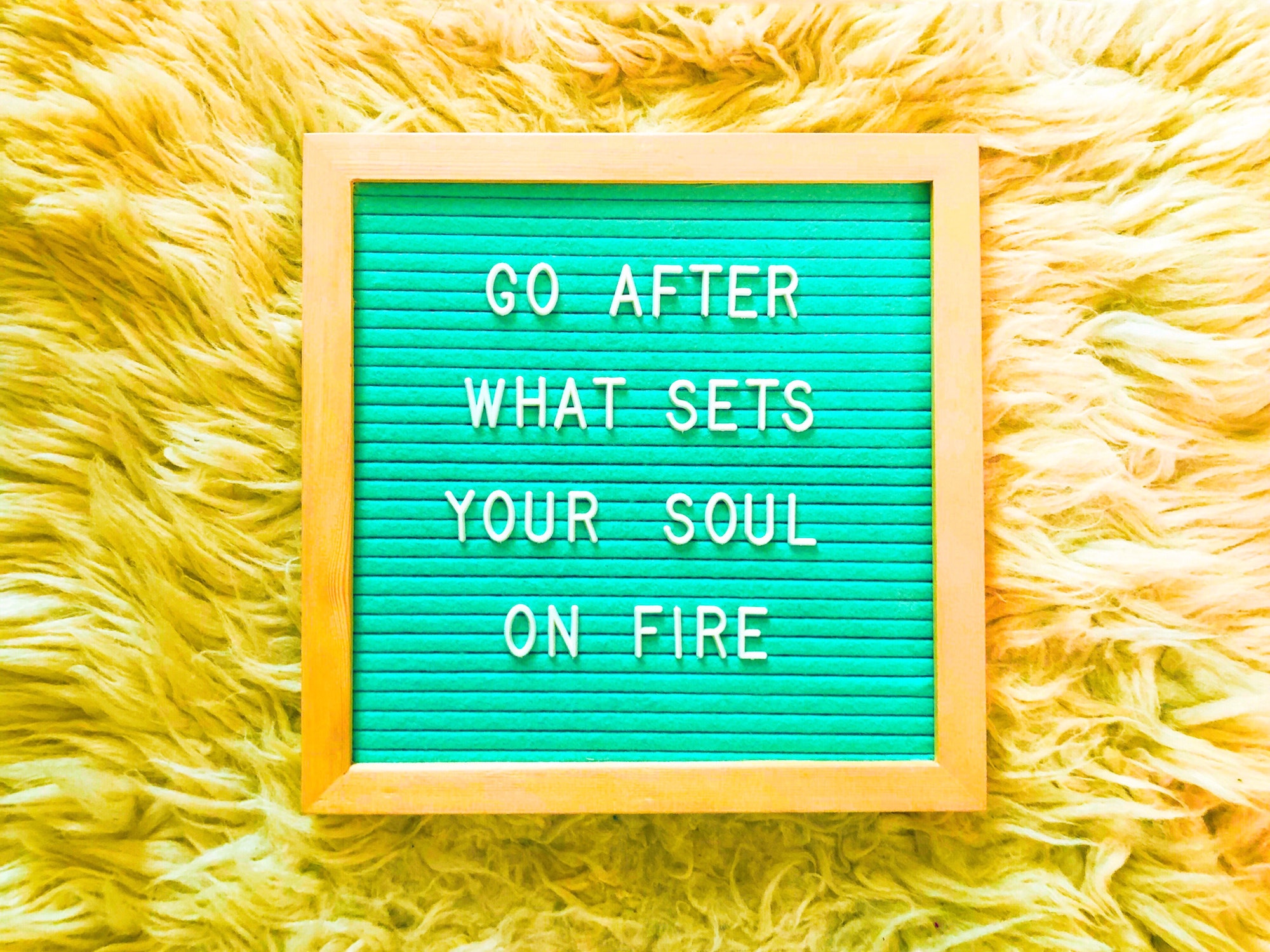 Go after what sets your soul on fire